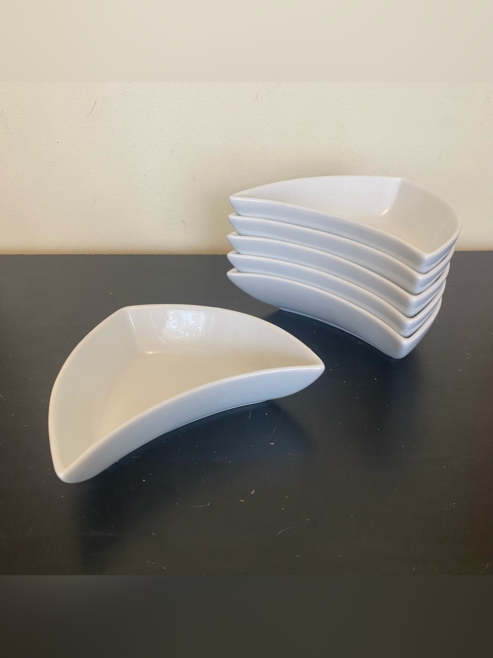 B. Smith Lazy Susan White Swirl Crescent Porcelain SINGLE Replacement Piece